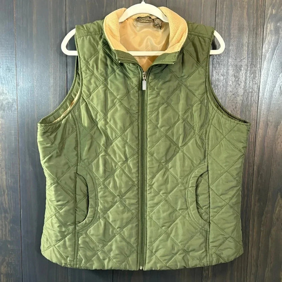 Jane Ashley Green Quilted Vest, Size 1X - Picture 1 of 3